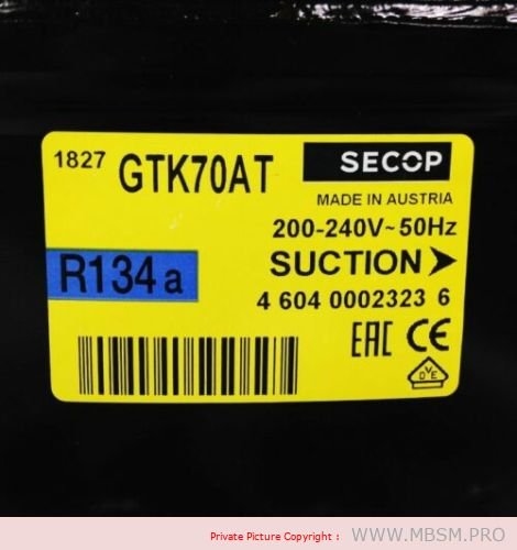 KOMPRESOR SECOP GTK70AT R134a 6,64ccm LBP